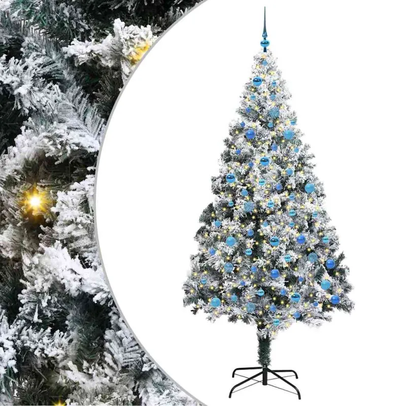 Dirbtinė Kalėdų eglutė Balta 240 cm PVC ir Plienas ir Plastikas