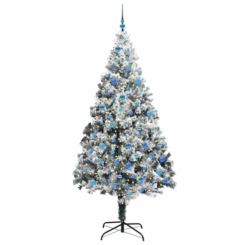 Dirbtinė Kalėdų eglutė Balta 240 cm PVC ir Plienas ir Plastikas