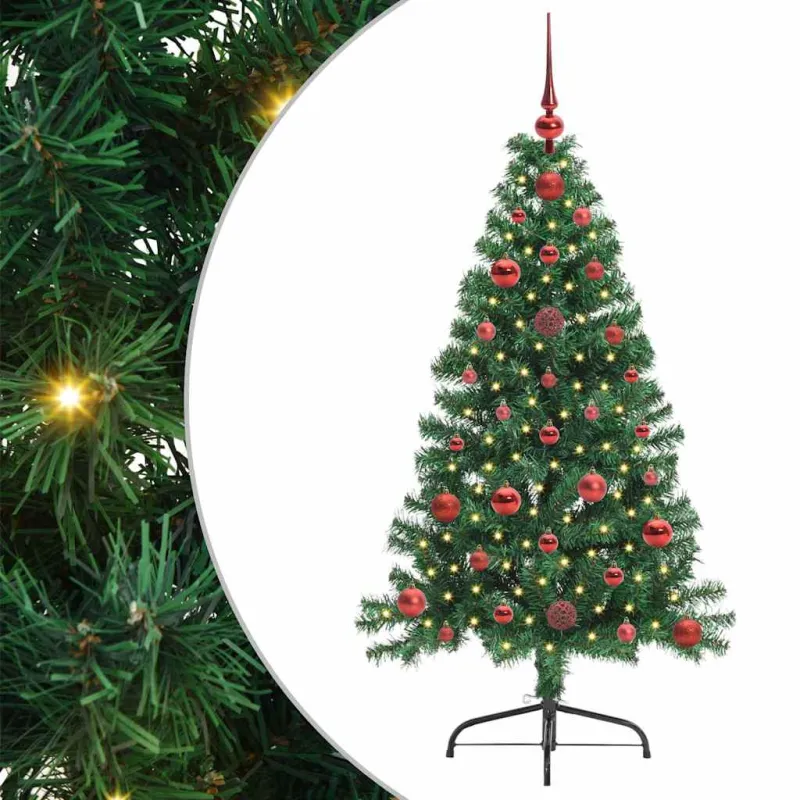 Dirbtinis prieššventinis eglutė su šviesomis Žalia 120 cm PVC