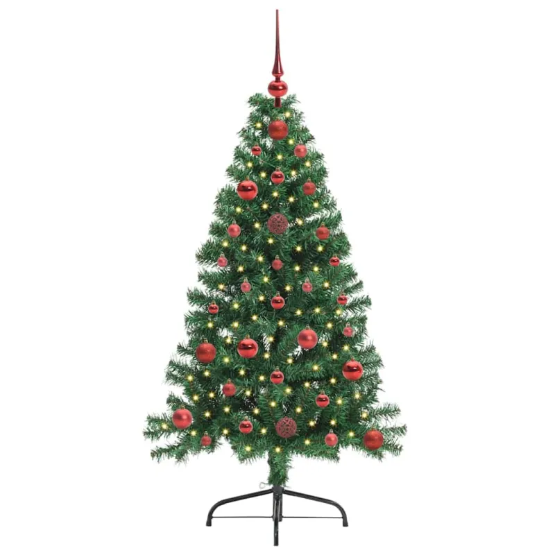 Dirbtinis prieššventinis eglutė su šviesomis Žalia 120 cm PVC