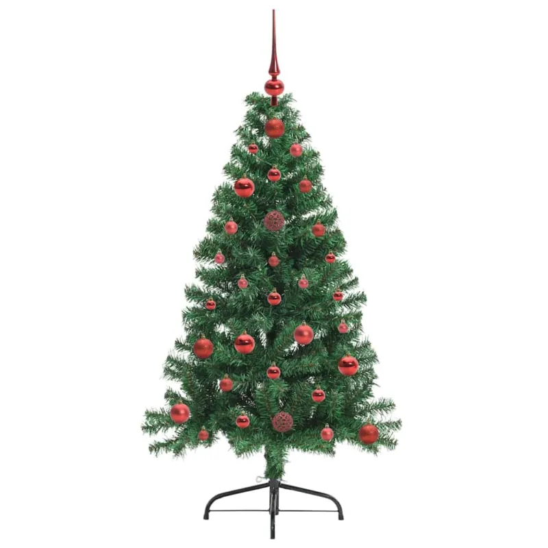 Dirbtinis prieššventinis eglutė su šviesomis Žalia 120 cm PVC
