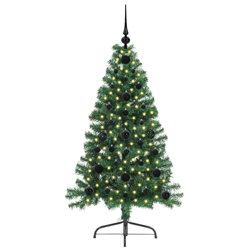 Dirbtinis prieššventinis eglutė su šviesomis Žalia 120 cm PVC