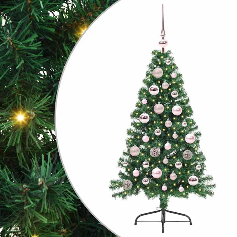 Dirbtinis prieššventinis eglutė su šviesomis Žalia 120 cm PVC