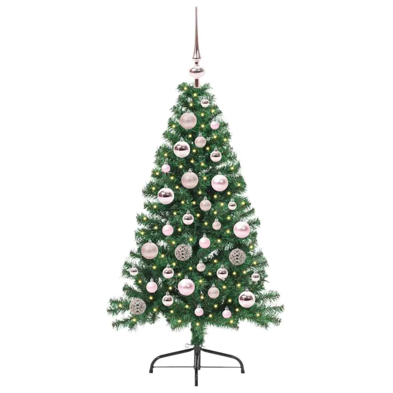 Dirbtinis prieššventinis eglutė su šviesomis Žalia 120 cm PVC