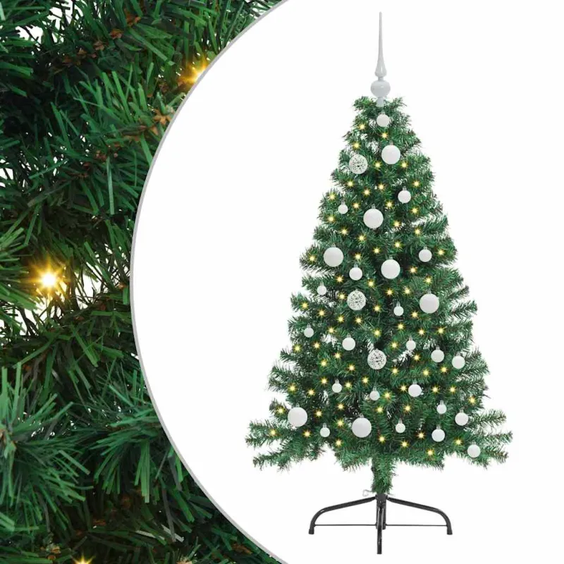 Dirbtinis prieššventinis eglutė su šviesomis Žalia 120 cm PVC
