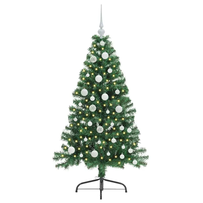 Dirbtinis prieššventinis eglutė su šviesomis Žalia 120 cm PVC