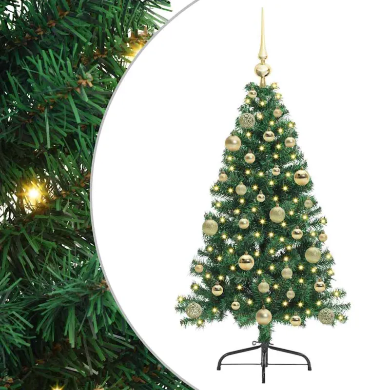 Dirbtinis prieššventinis eglutė su šviesomis Žalia 120 cm PVC