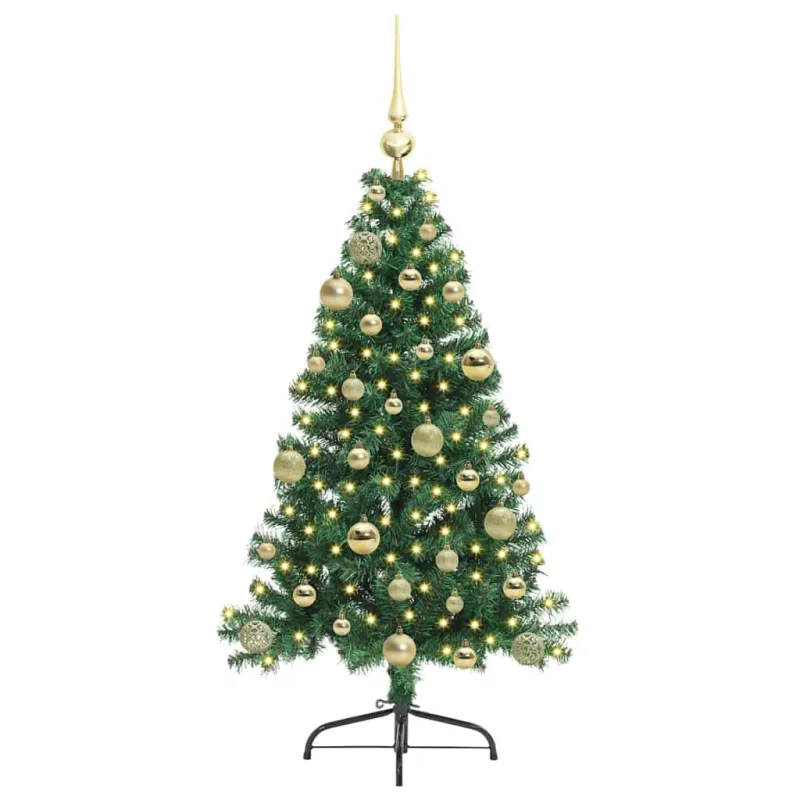 Dirbtinis prieššventinis eglutė su šviesomis Žalia 120 cm PVC