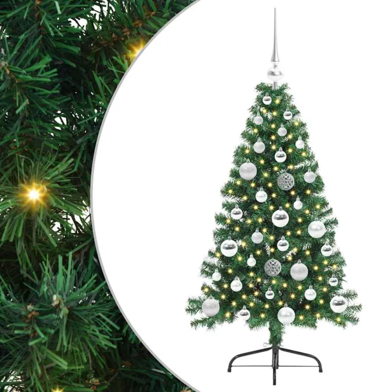 Dirbtinis prieššventinis eglutė su šviesomis Žalia 120 cm PVC