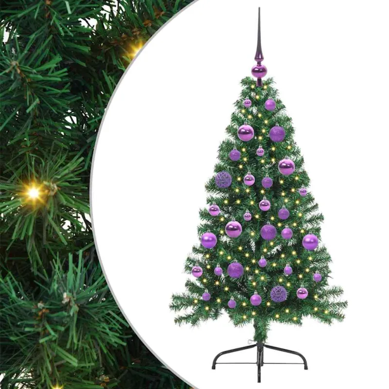 Dirbtinis prieššventinis eglutė su šviesomis Žalia 120 cm PVC