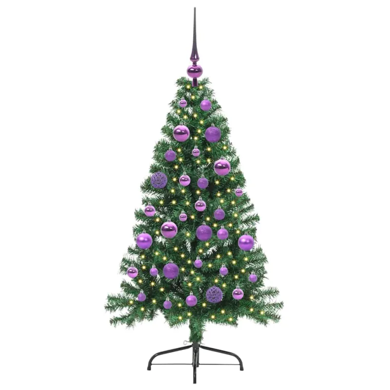 Dirbtinis prieššventinis eglutė su šviesomis Žalia 120 cm PVC