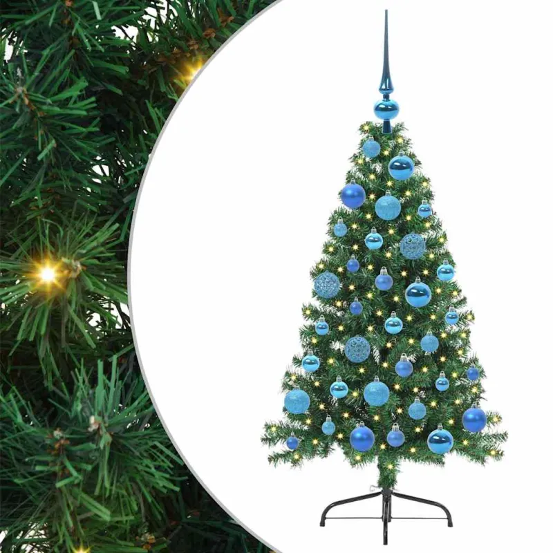 Dirbtinis prieššventinis eglutė su šviesomis Žalia 120 cm PVC
