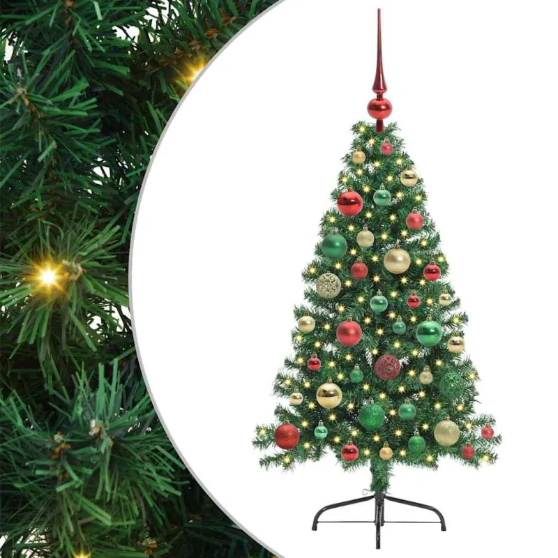 Dirbtinis prieššventinis eglutė su šviesomis Žalia 120 cm PVC