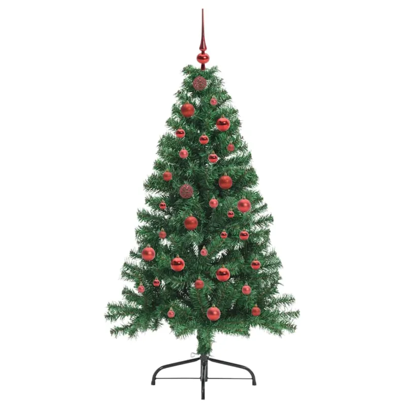 Dirbtinis prieššventinis eglutė su šviesomis Žalia 150 cm PVC