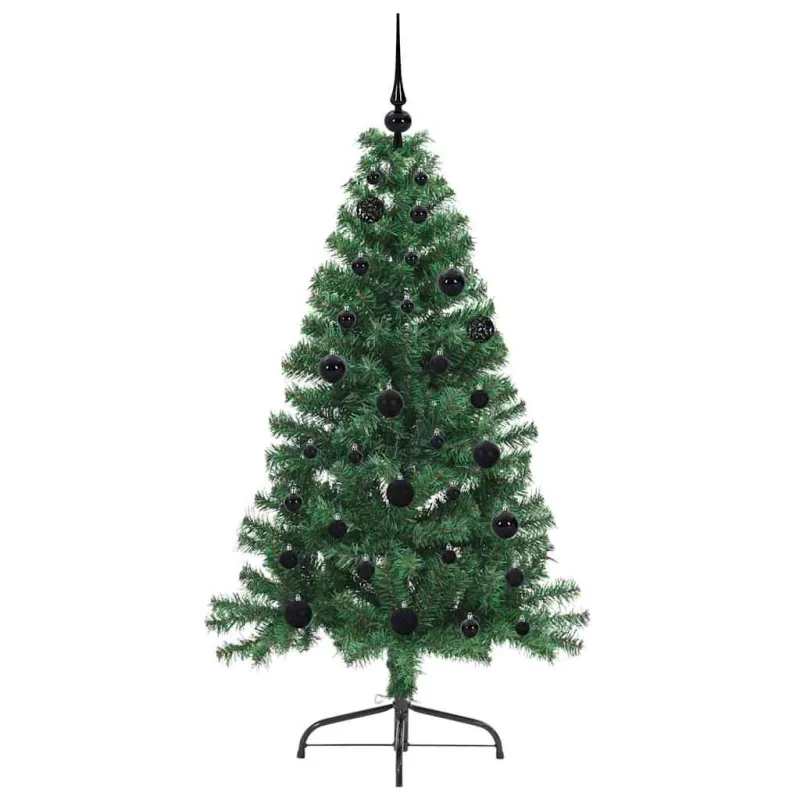 Dirbtinis prieššventinis eglutė su šviesomis Žalia 150 cm PVC