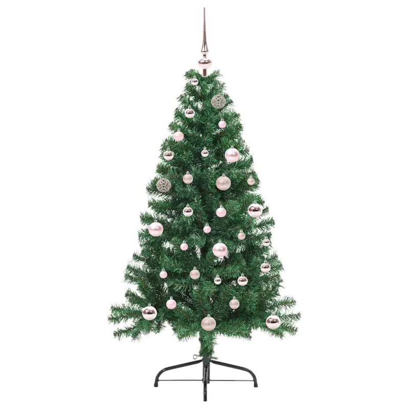 Dirbtinis prieššventinis eglutė su šviesomis Žalia 150 cm PVC