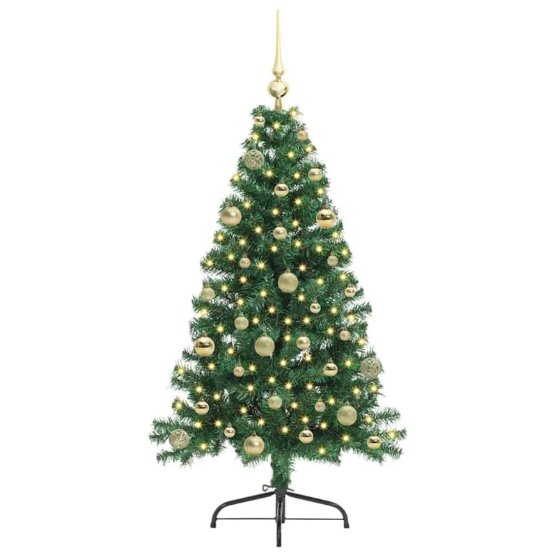 Dirbtinis prieššventinis eglutė su šviesomis Žalia 150 cm PVC