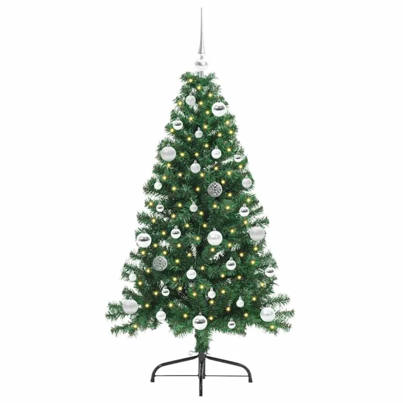 Dirbtinis prieššventinis eglutė su šviesomis Žalia 150 cm PVC