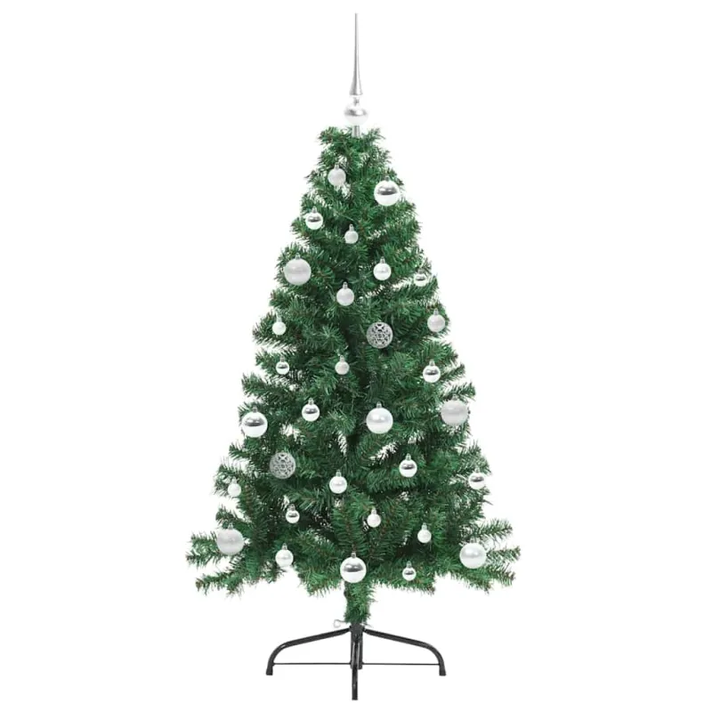 Dirbtinis prieššventinis eglutė su šviesomis Žalia 150 cm PVC