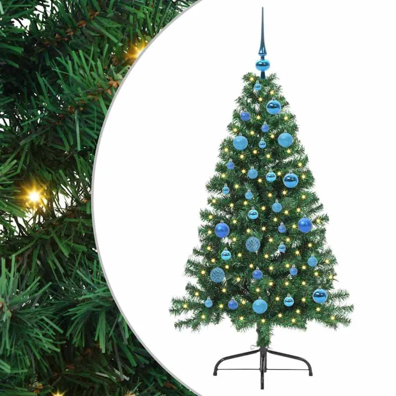 Dirbtinis prieššventinis eglutė su šviesomis Žalia 150 cm PVC
