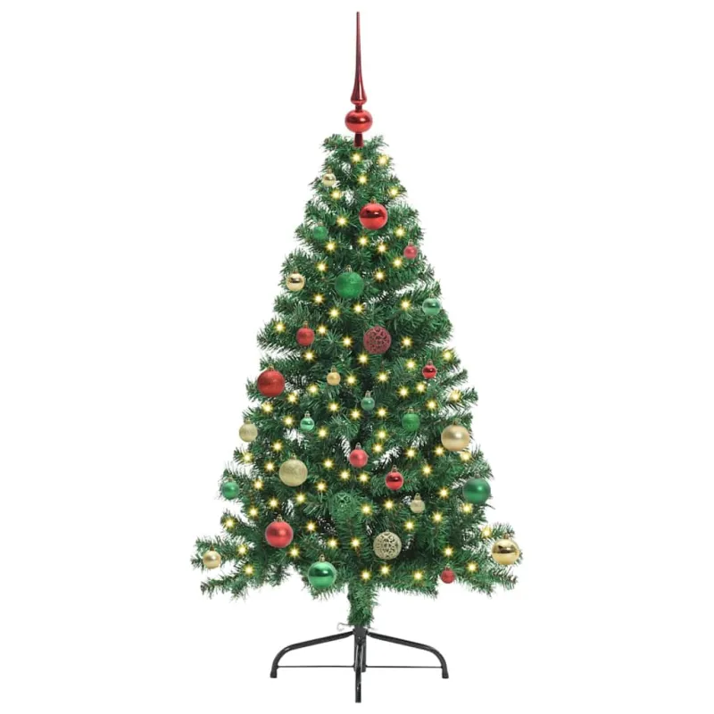 Dirbtinis prieššventinis eglutė su šviesomis Žalia 150 cm PVC