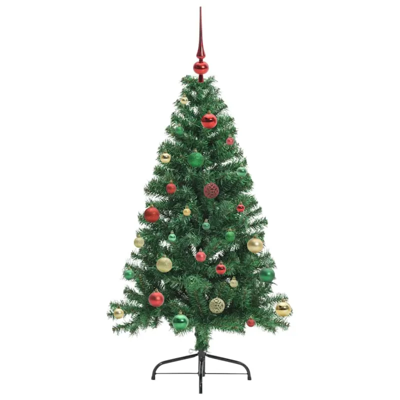 Dirbtinis prieššventinis eglutė su šviesomis Žalia 150 cm PVC