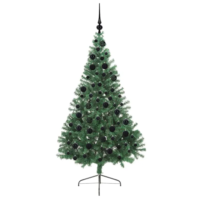 Dirbtinis prieššventinis eglutė su šviesomis Žalia 180 cm PVC