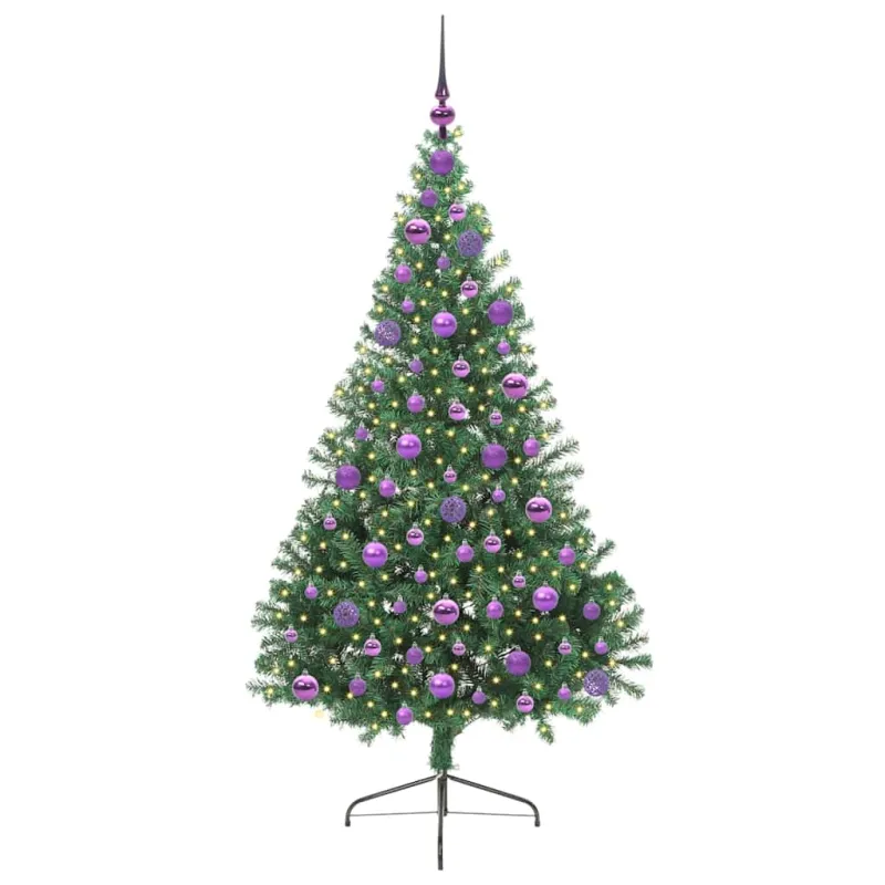 Dirbtinis prieššventinis eglutė su šviesomis Žalia 180 cm PVC