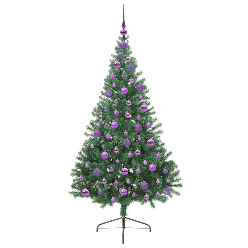 Dirbtinis prieššventinis eglutė su šviesomis Žalia 180 cm PVC