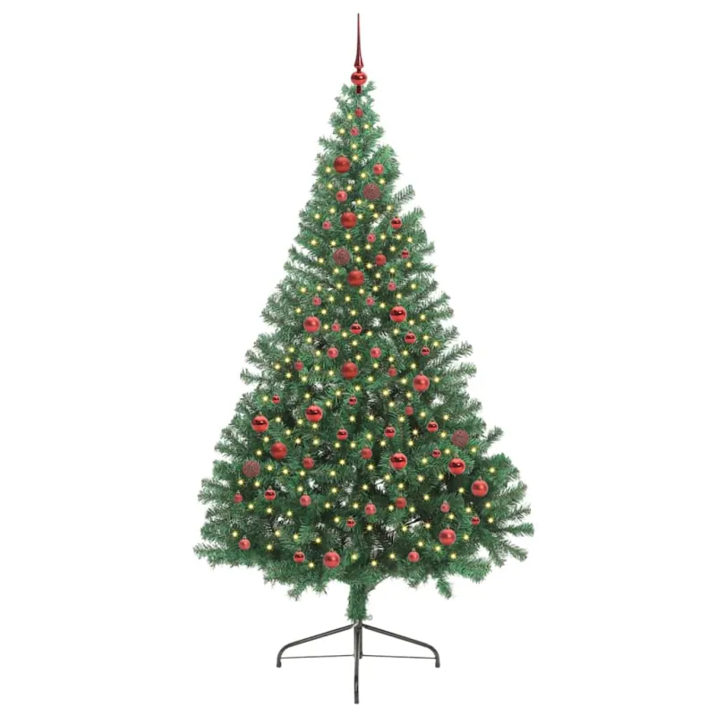 Dirbtinis prieššventinis eglutė su šviesomis Žalia 210 cm PVC
