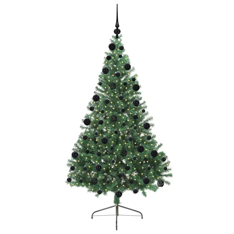 Dirbtinis prieššventinis eglutė su šviesomis Žalia 210 cm PVC