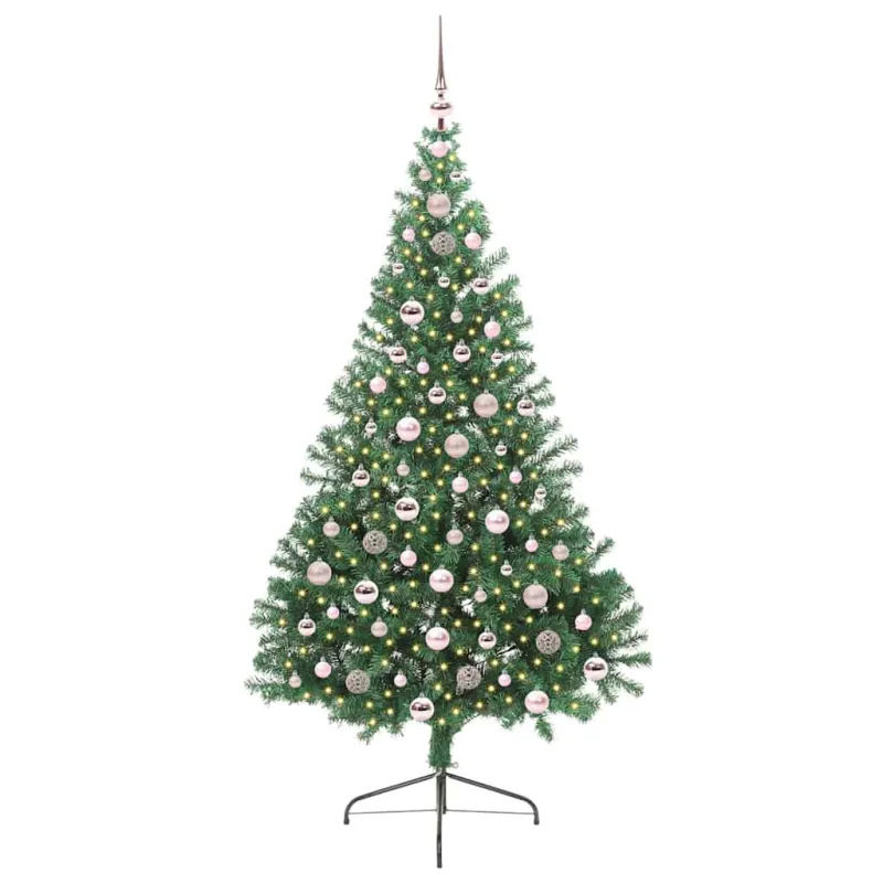 Dirbtinis prieššventinis eglutė su šviesomis Žalia 210 cm PVC