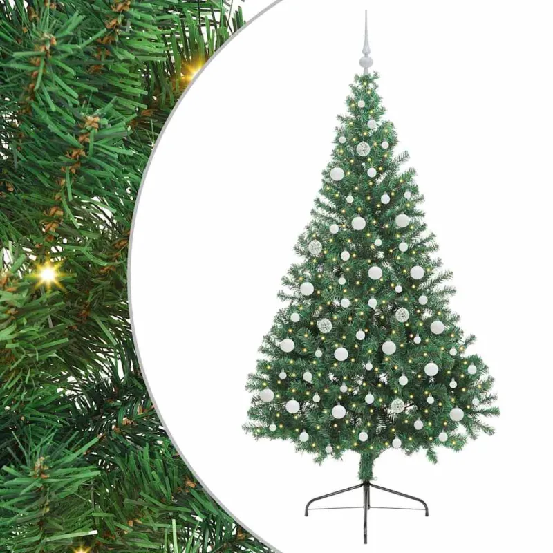 Dirbtinis prieššventinis eglutė su šviesomis Žalia 210 cm PVC