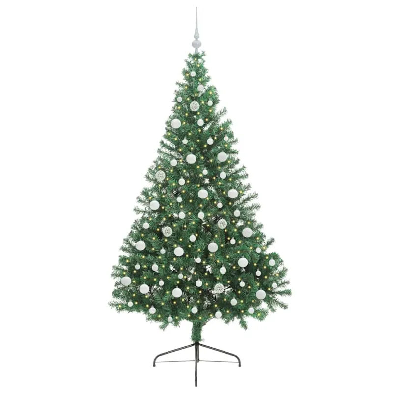 Dirbtinis prieššventinis eglutė su šviesomis Žalia 210 cm PVC