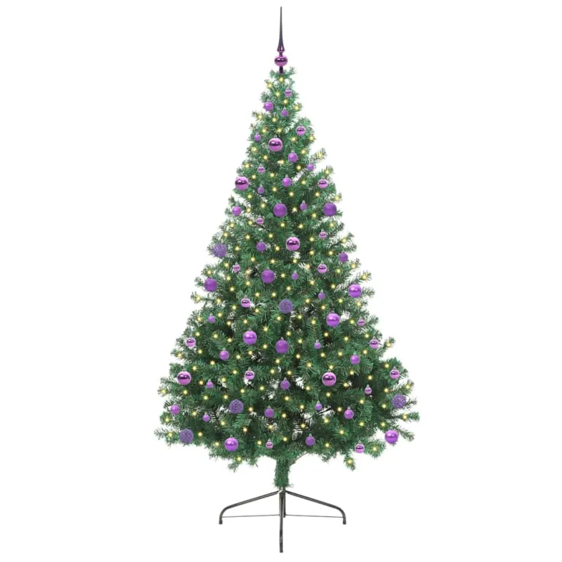 Dirbtinis prieššventinis eglutė su šviesomis Žalia 210 cm PVC