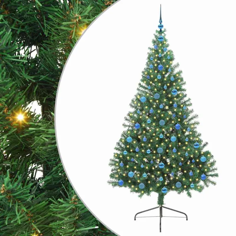 Dirbtinis prieššventinis eglutė su šviesomis Žalia 210 cm PVC
