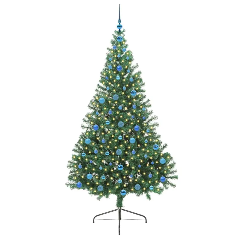 Dirbtinis prieššventinis eglutė su šviesomis Žalia 210 cm PVC