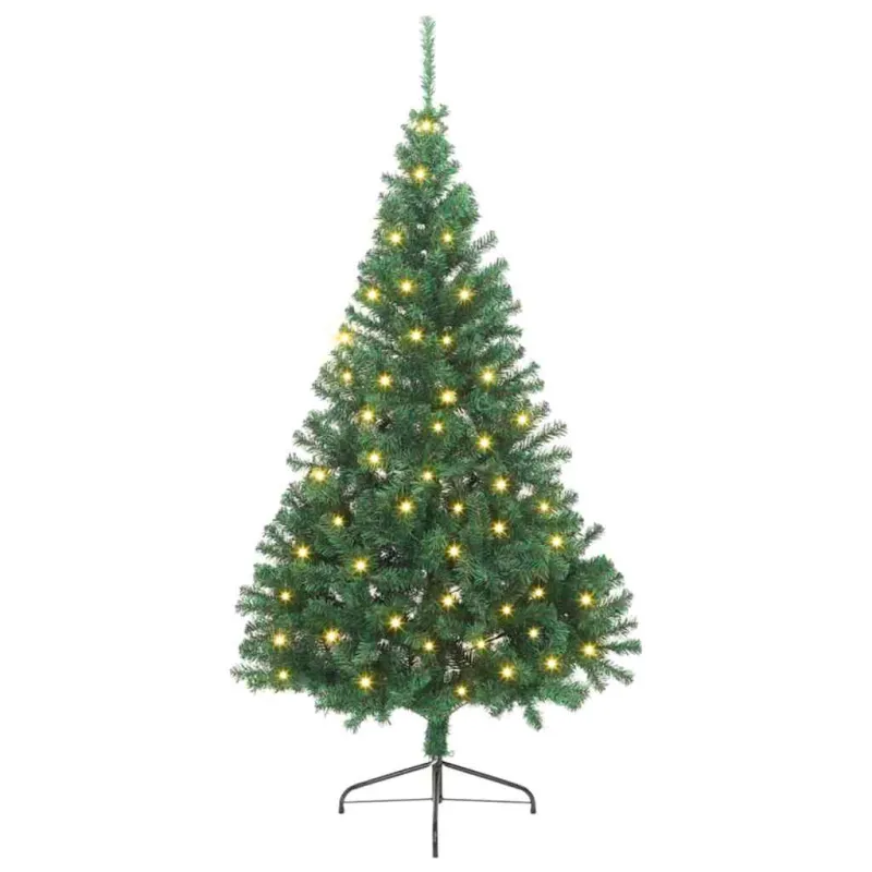 Dirbtinis prieššventinis eglutė su šviesomis Žalia 240 cm PVC