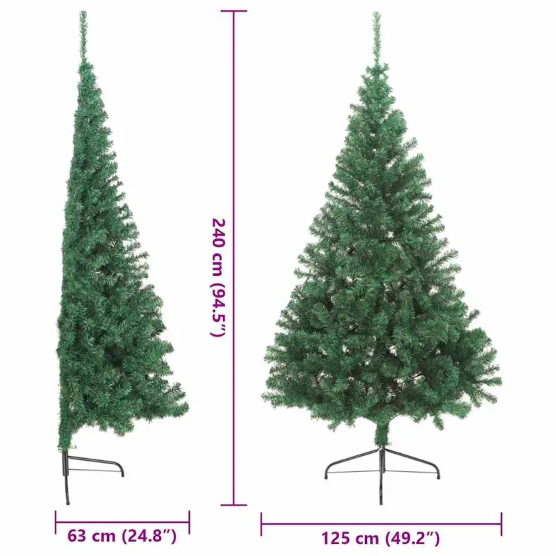 Dirbtinis prieššventinis eglutė su šviesomis Žalia 240 cm PVC