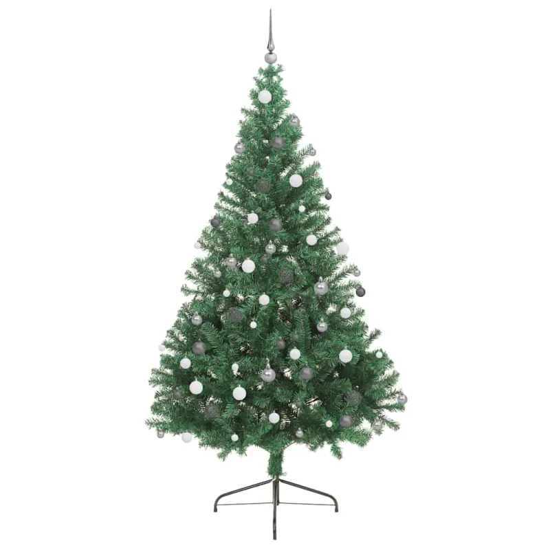 Dirbtinis prieššventinis eglutė su šviesomis Žalia 240 cm PVC