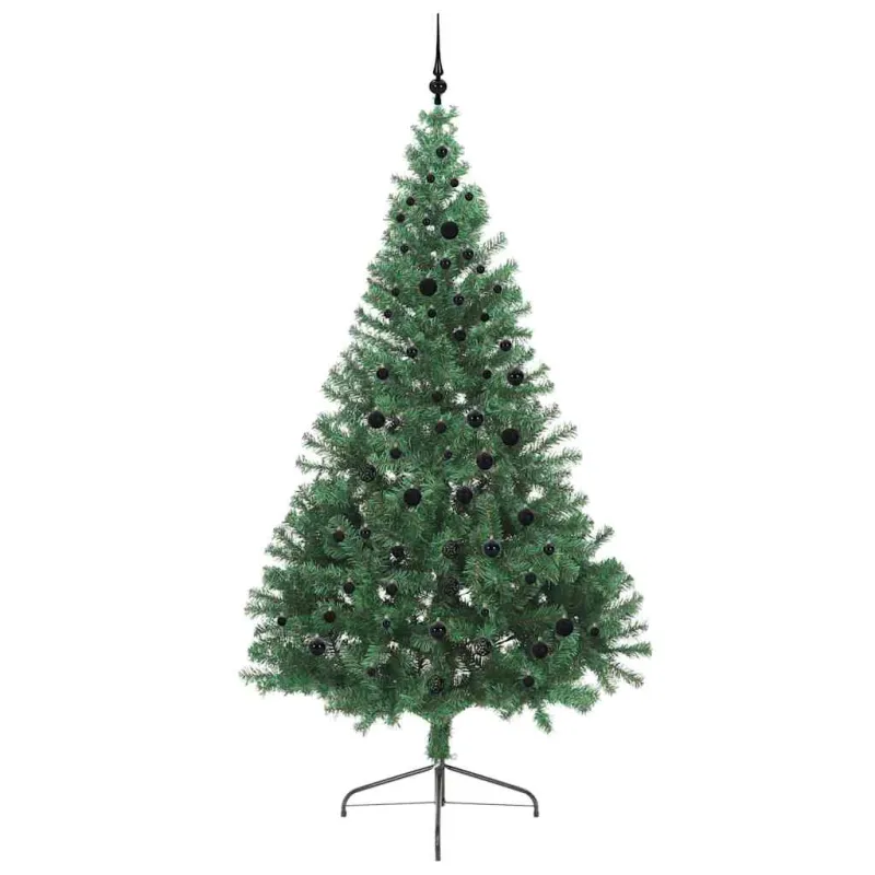 Dirbtinis prieššventinis eglutė su šviesomis Žalia 240 cm PVC