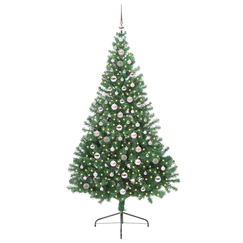 Dirbtinis prieššventinis eglutė su šviesomis Žalia 240 cm PVC
