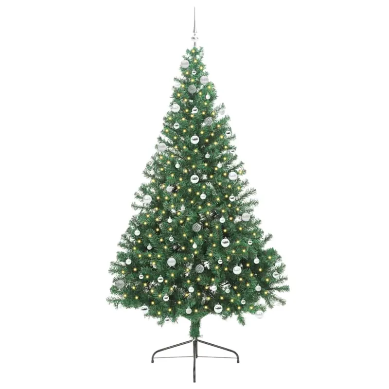 Dirbtinis prieššventinis eglutė su šviesomis Žalia 240 cm PVC