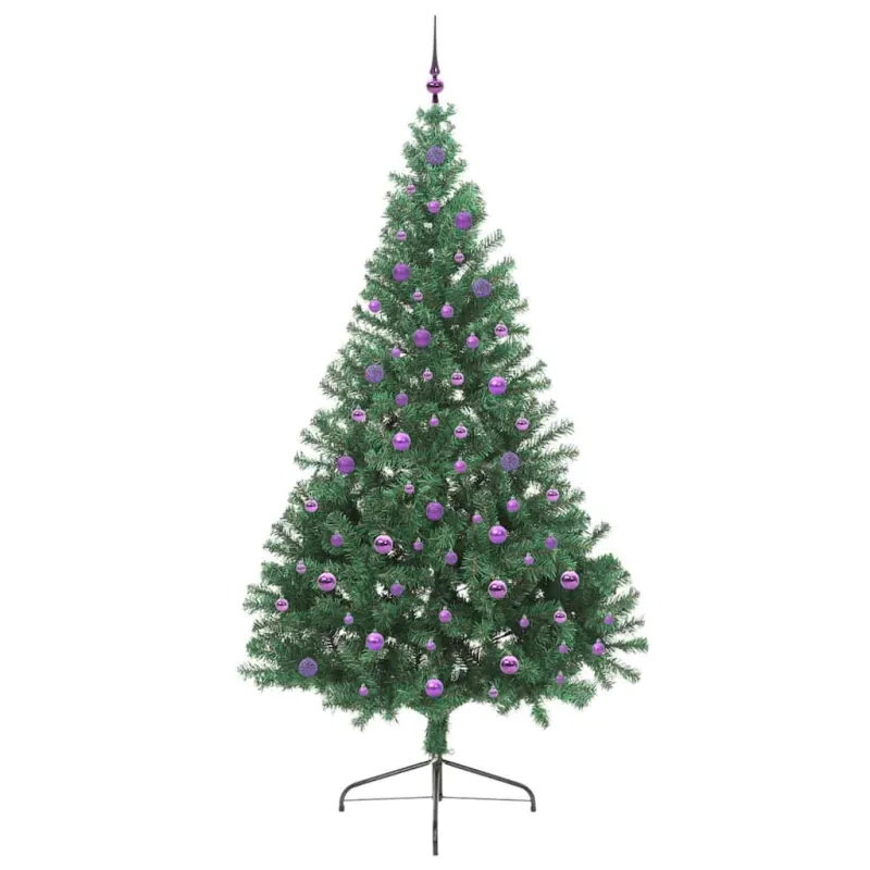 Dirbtinis prieššventinis eglutė su šviesomis Žalia 240 cm PVC