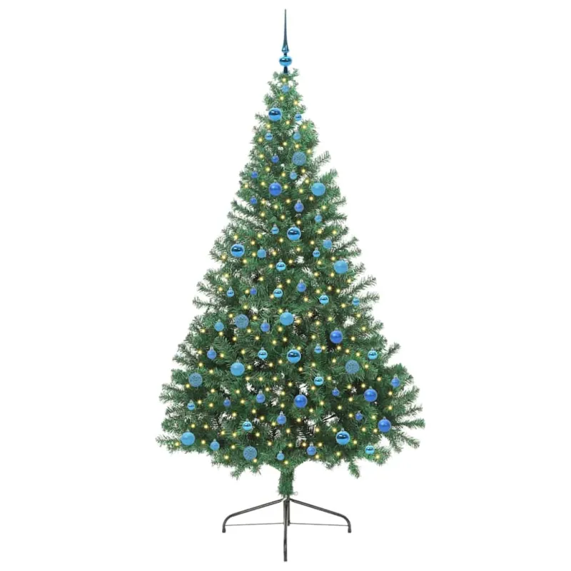 Dirbtinis prieššventinis eglutė su šviesomis Žalia 240 cm PVC
