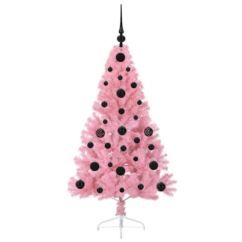 Dirbtinis prieššventinis eglutė su šviesomis Rožinė 120 cm PVC