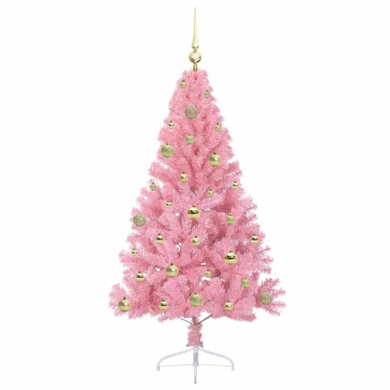 Dirbtinis prieššventinis eglutė su šviesomis Rožinė 150 cm PVC