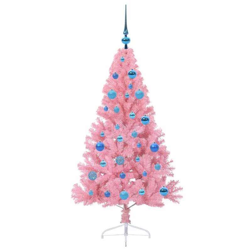 Dirbtinis prieššventinis eglutė su šviesomis Rožinė 150 cm PVC