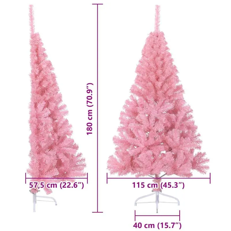 Dirbtinis prieššventinis eglutė su šviesomis Rožinė 180 cm PVC