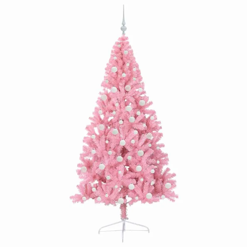 Dirbtinis prieššventinis eglutė su šviesomis Rožinė 180 cm PVC